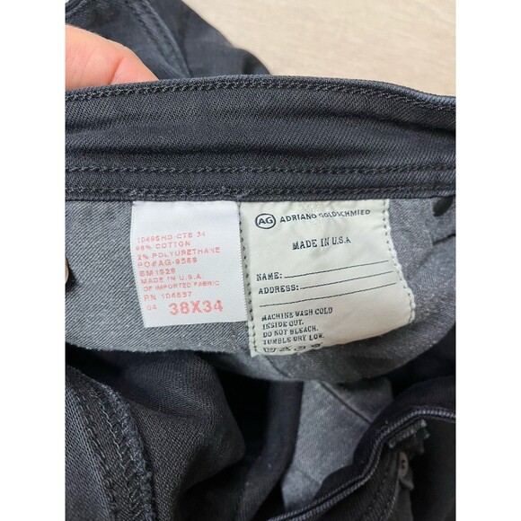 AG  Adriano Goldschmied The Portage Slim Straight Jeans Black Men 38x34 38/34 - Picture 6 of 9